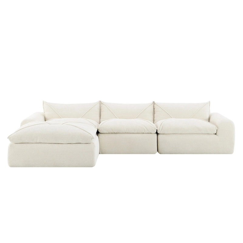 116-In Modern Chenille Sectional Sofa with High Density Foam,No Assembly Required