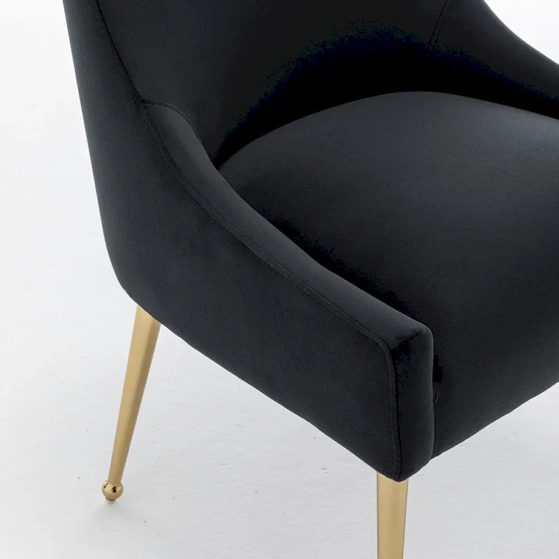 SEYNAR Velvet Upholstered Dining Chair Set of 2, Modern Glam Armless Side Chair