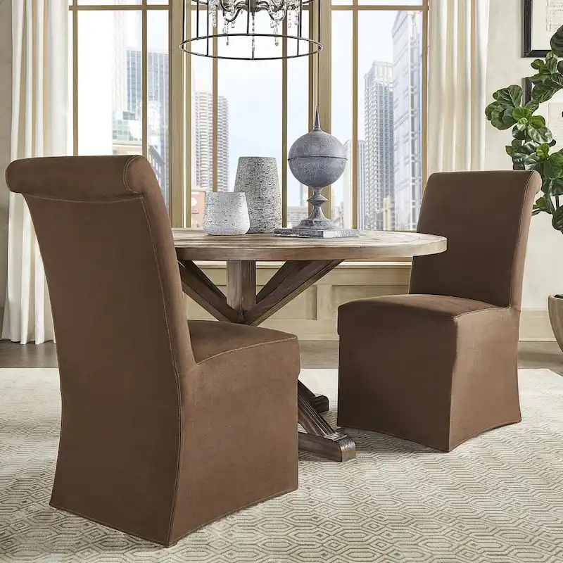 Potomac Slipcovered Rolled Back Parsons Chairs (Set of 2) by iNSPIRE Q Artisan