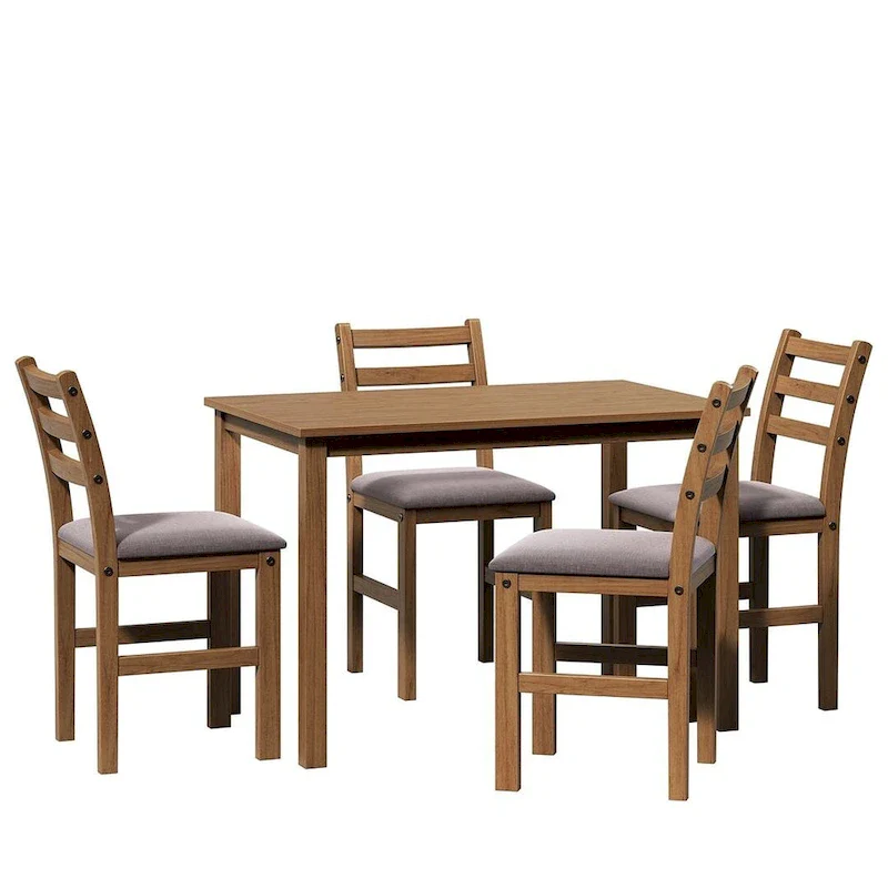 5 PCS Pub Sets Stylish Dining Table Set with 4 Upholstered Chairs