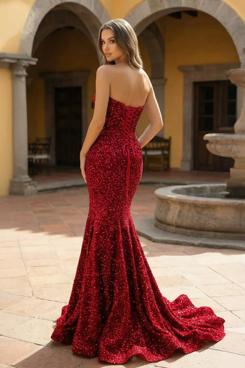 Mermaid Sweetheart Neck Sequins Prom Dress