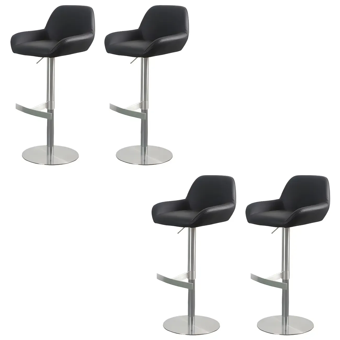 Glossy Metal Bucket Swivel Adjustable Bar Stools