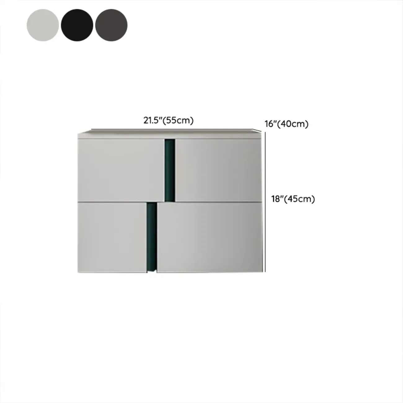 Modern Handle Free Brown Wood 2-Drawer Nightstand