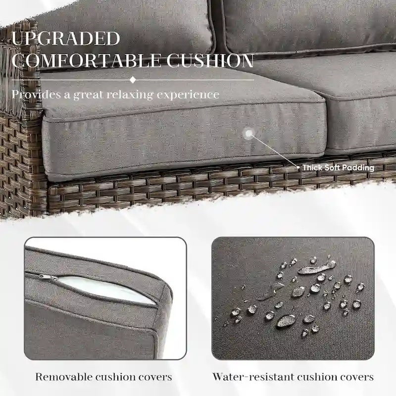 Patio Swivel Rocking Chair Sets All Weather Wicker - Brown