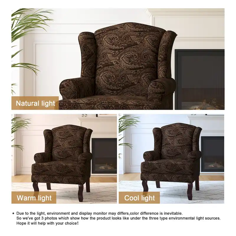 Mid-Century Modern Upholstered Wingback Accent Chair