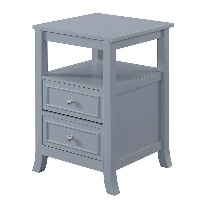 Convenience Concepts Melbourne 2 Drawer End Table with Shelf