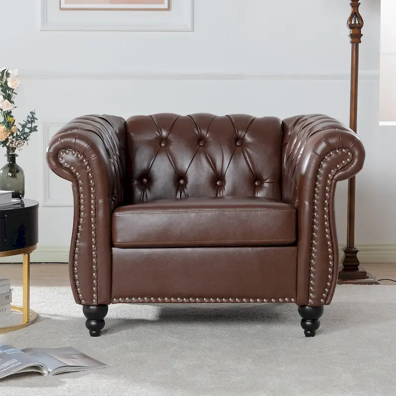 Multi-Color Rolled Arm Single-Seat Accent Chair