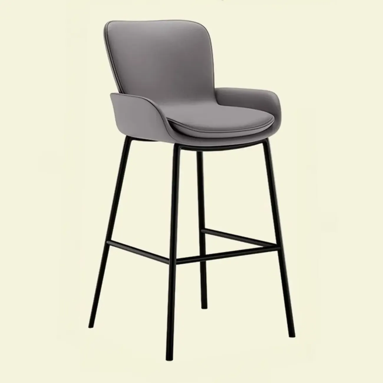 Coffee Bucket Four Legs Leather Counter Bar Stools