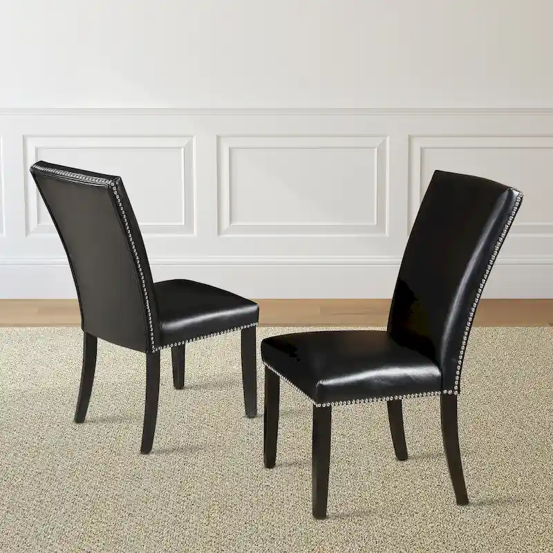 Black Studded Dining Chairs (Set of 2)