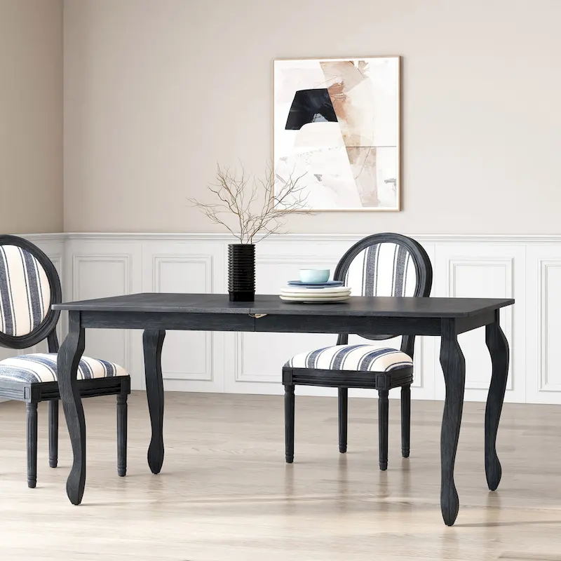 Expandable Dining Table Extendable Wood Top Seats 4 to 6