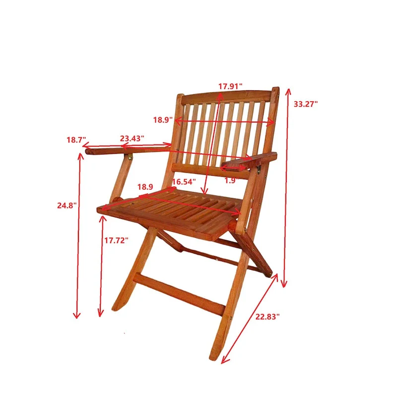 Wood Folding Chair Set of 4