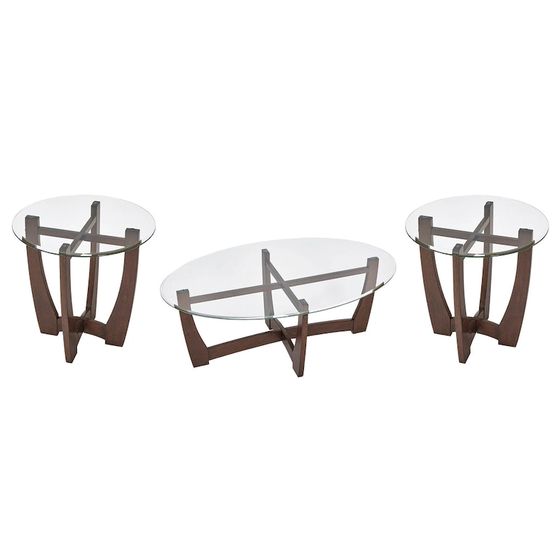 23.5 inch round glass coffee table