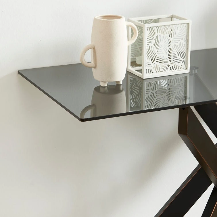 45.3 Glass Top Console Table - N/A