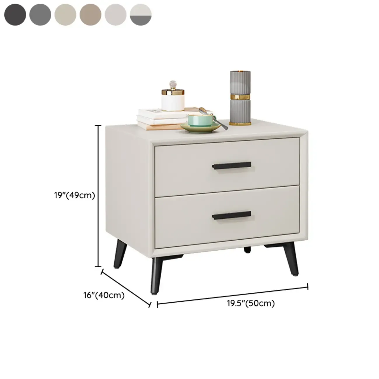 Modern Timber Off-White 2-Drawer Nightstand