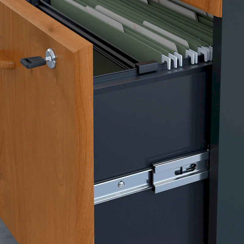 48W Office Desk with 3-Drawer Mobile File Cabinet