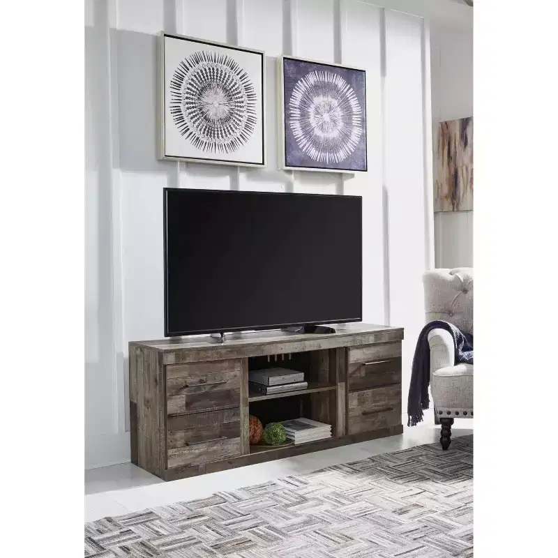 Signature Design by Ashley 60" Derekson TV Stand for TVs up to 65" Black/Gray/Beige