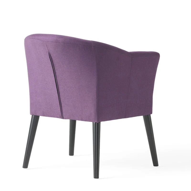 Fabric Upholstered Armchair with Black Birch Wood Legs