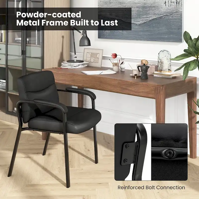 Gymax Set of 10 Waiting Room Chair No Wheels w/ Padded Armrests Guest