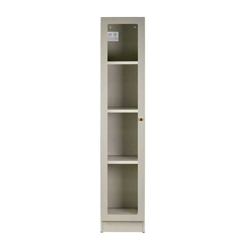 Avila 59-Inch Grey Metal Cabinet with Clear Door