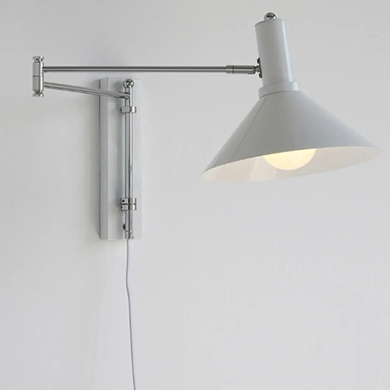 Medium Adjustable Red Swing Arm Wall Light for Reading Nook