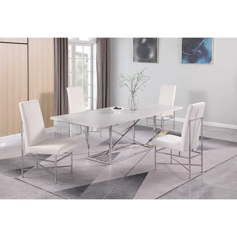 Somette Contemporary Side Chair with Steel Frame, Set of 2 - N/A