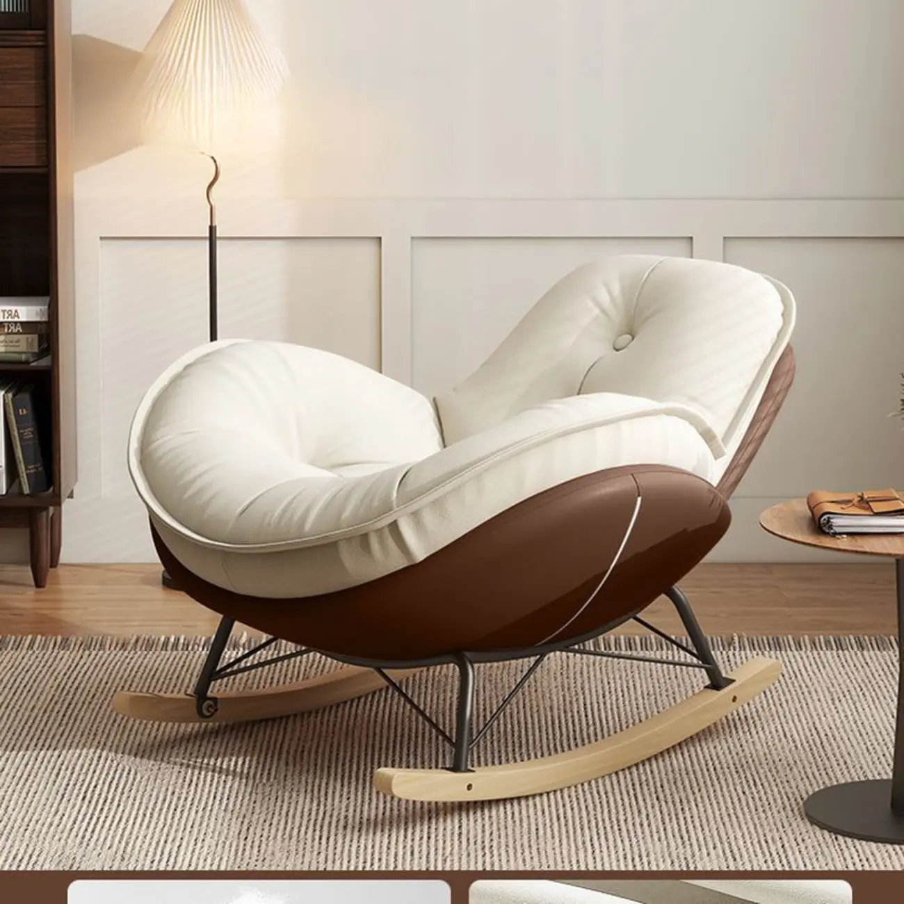 Upholstered Flared Arm Rocking Chair with Optional Ottoman