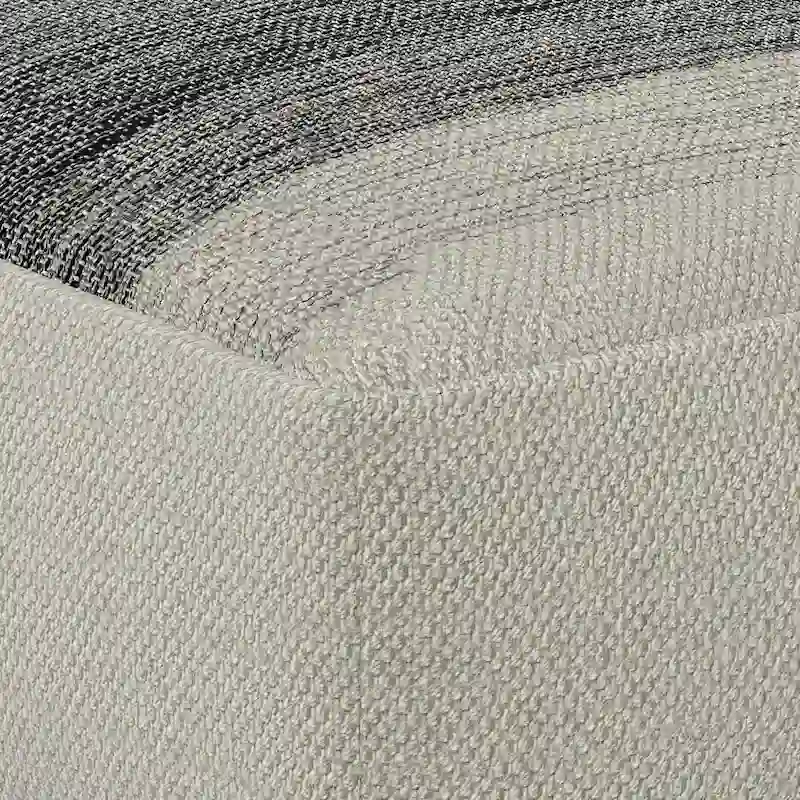 WYNDENHALL Irena Square Woven Pouf in Grey and White Recycled PET Polyester
