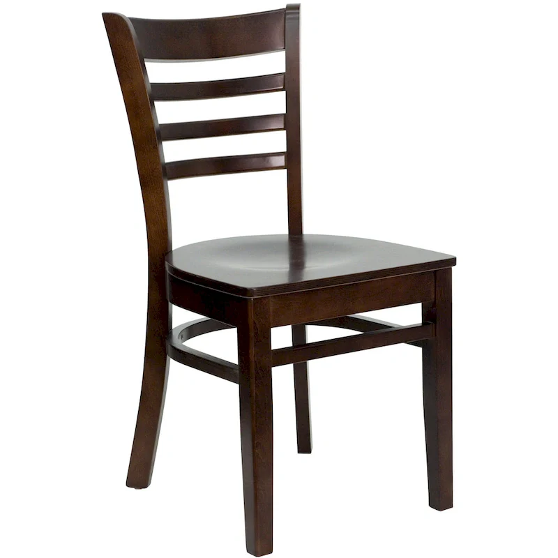 Wooden Slat Back Restaurant Chair (Set of 2)