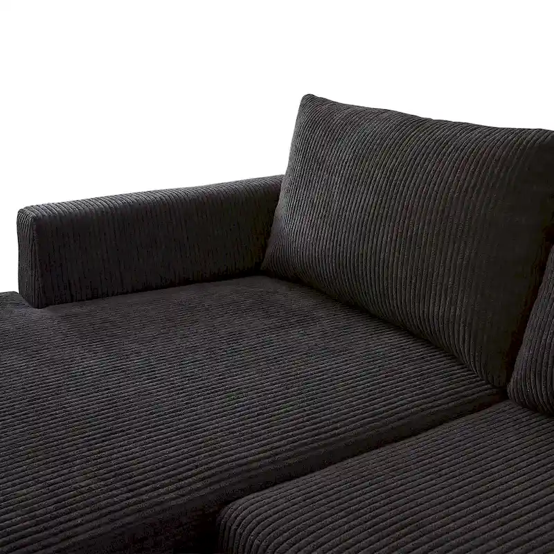 L-Shaped Reversible Chaise Sofa - Polyester Fabric - 3 Seater