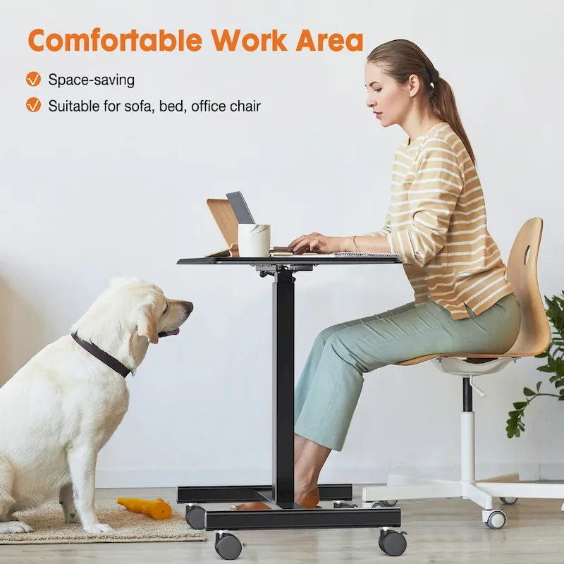 Mobile Rolling Standing Desk with Adjustable Height