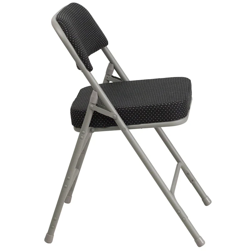 4 Pack Curved Triple Braced & Hinged Fabric Upholstered Metal Folding Chair