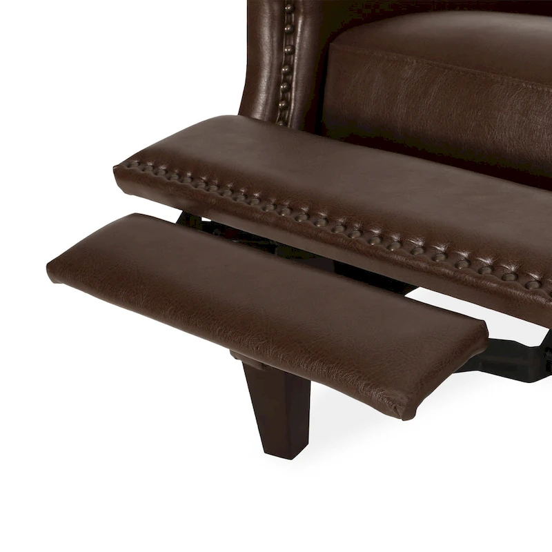Cavanaugh Upholstered Pushback Recliner with Nailhead Trim by Christopher Knight Home