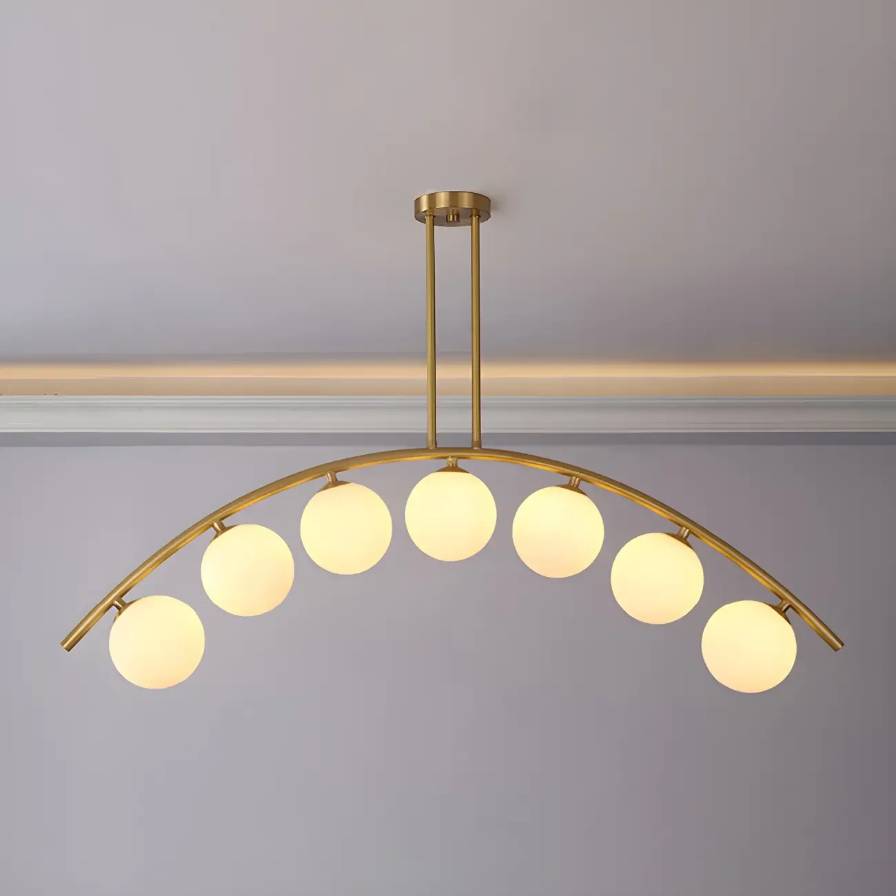 Trendy Modern Gold Arc Multi-Light Island Pendant
