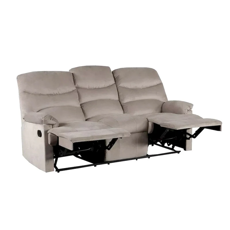 Velvet Upholstered Manual Motion Recliner Sofa
