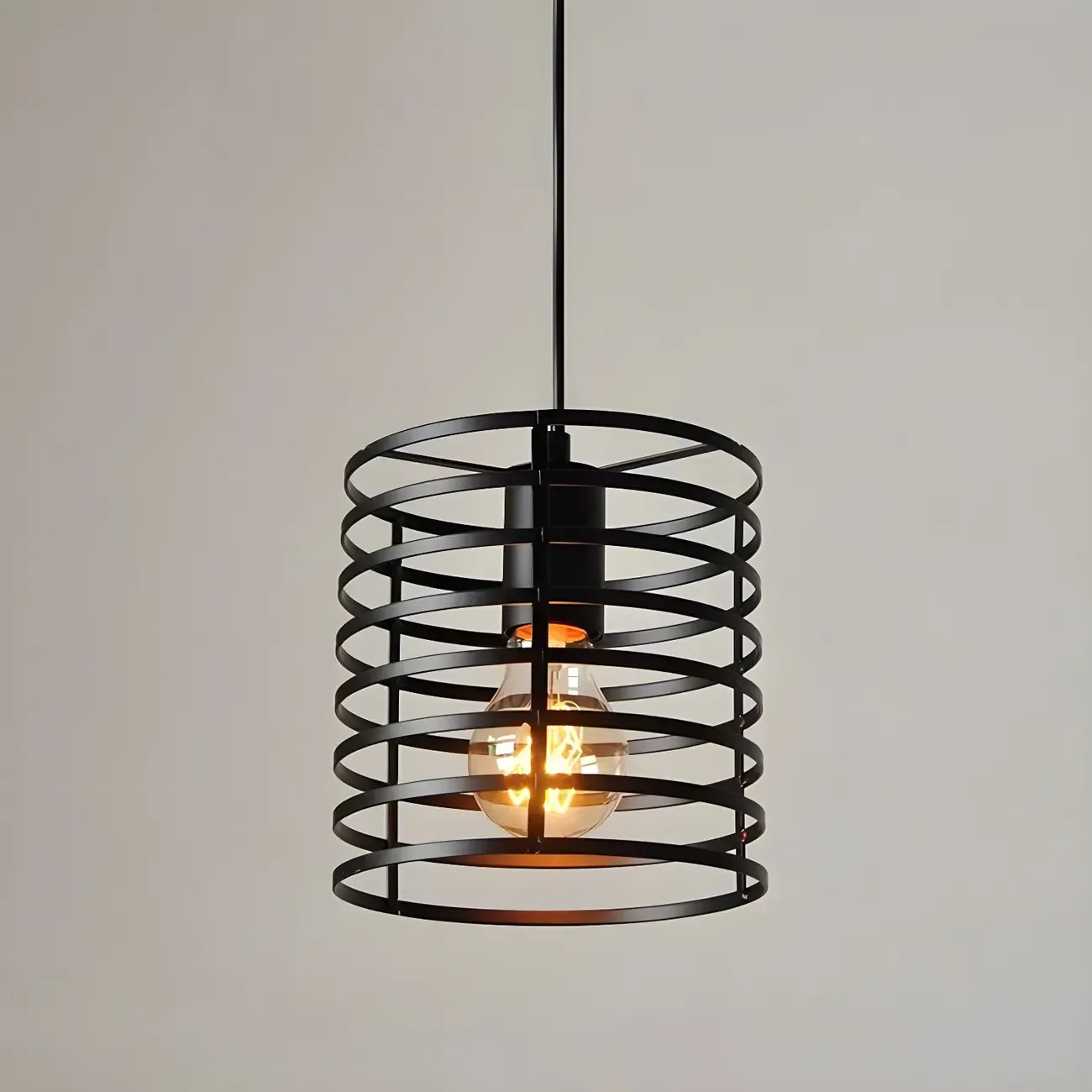 Industrial Black 3-Light Lantern Pendant Light