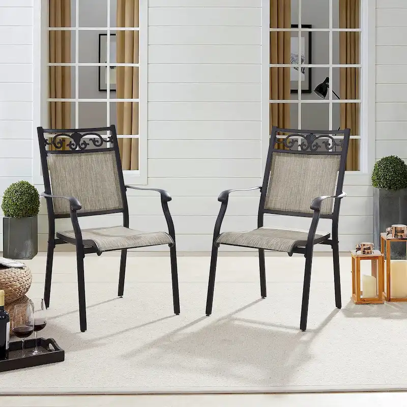 Outdoor Stackable Dining Chairs for All Weather, Set of 2 or 4