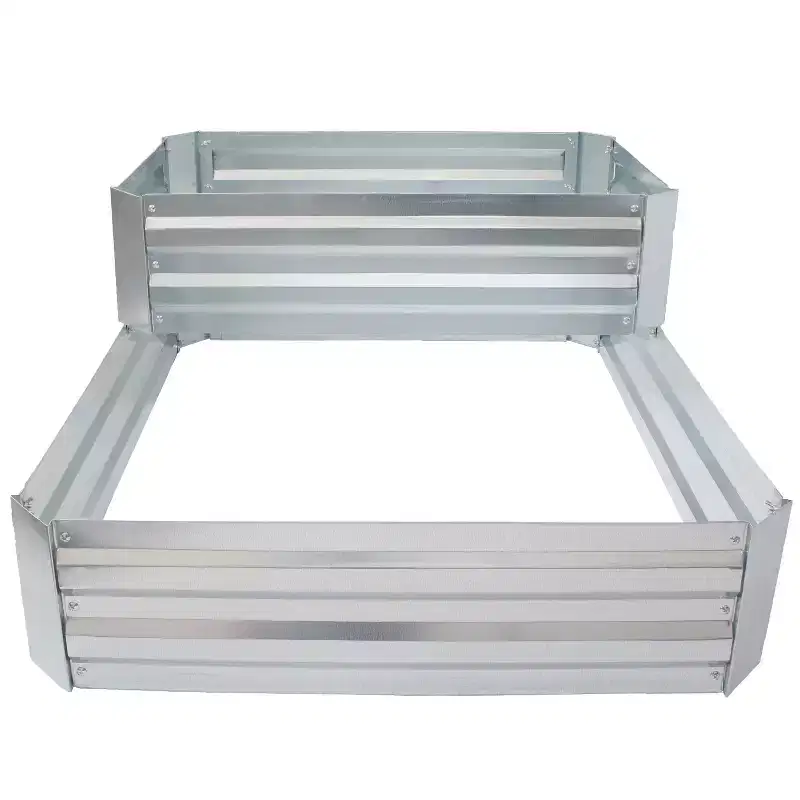 Sunnydaze 2-Tier Galvanized Steel Raised Garden Bed - 17.75 H