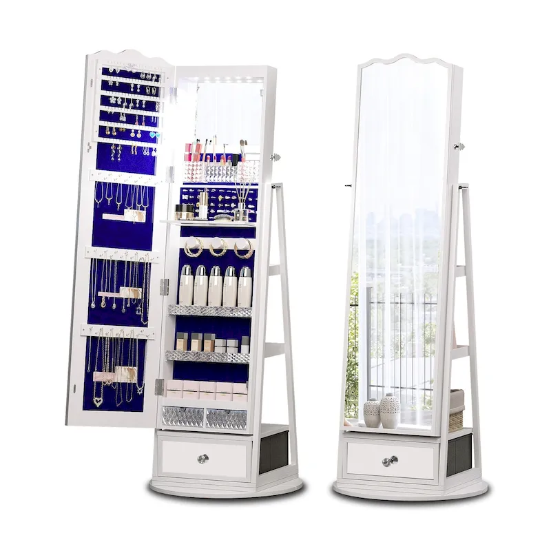 Full-length Mirror Jewelry Armoire - N/A