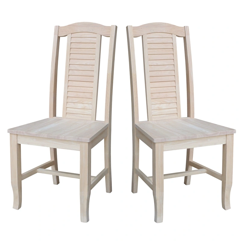 Solid Wood Seaside Dining Chairs - Set of Two