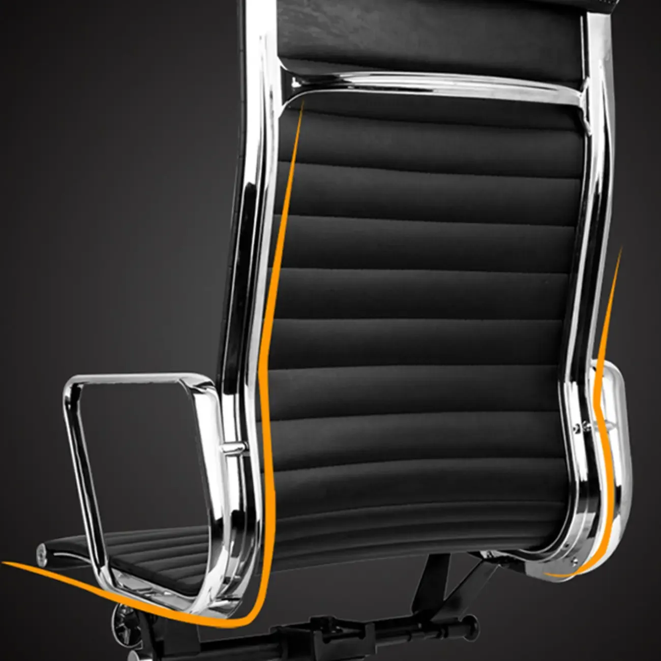 Beige Leather Adjustable High-Back Swivel Office Chair