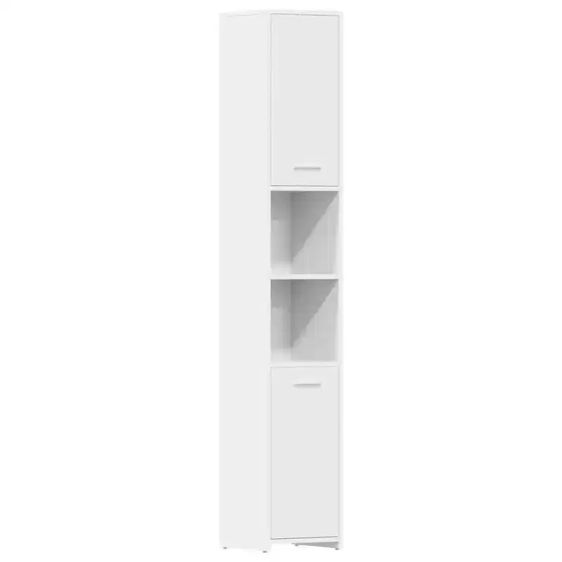 Tall Bathroom Storage Cabinet, White, 2-Door, 1-Person