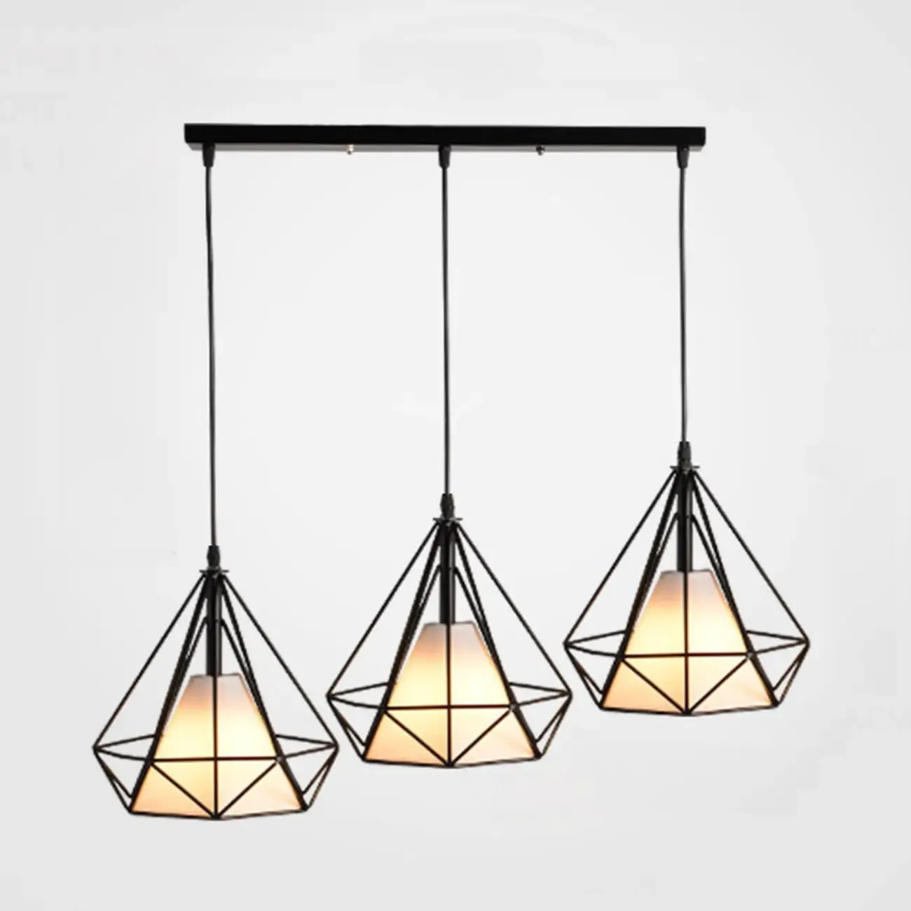 3-Light Geometric Metal Black Islands Pendant Light