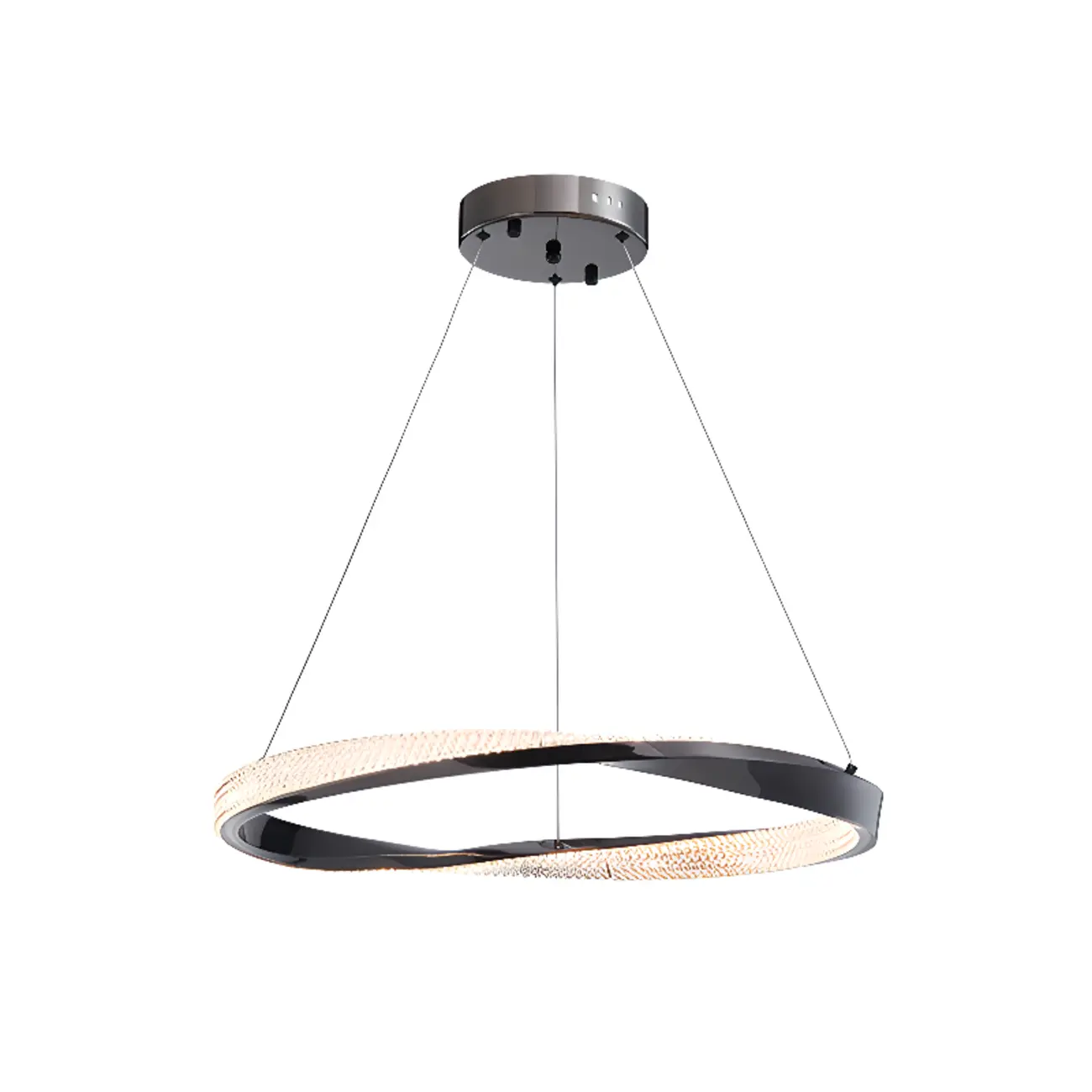 Modern LED Stylish Metal Black Circle Ring Chandelier