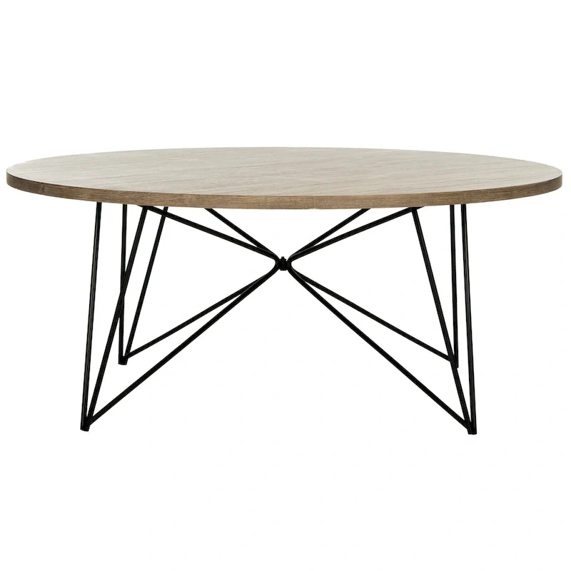 Light Brown Wood Round Coffee Table – 34