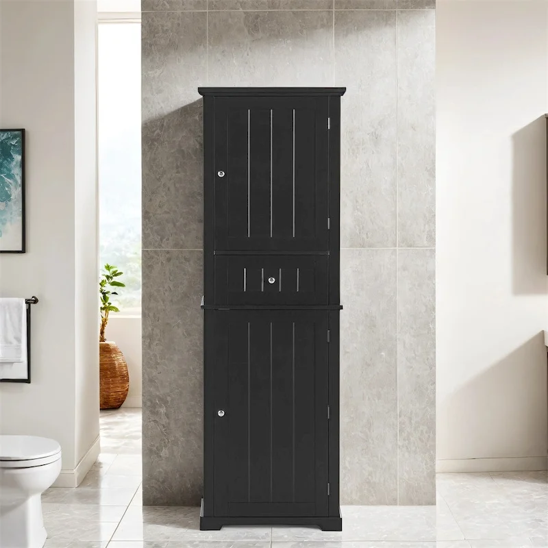 Tall Bathroom Storage Cabinet,Freestanding Storage Cabinet with Drawer