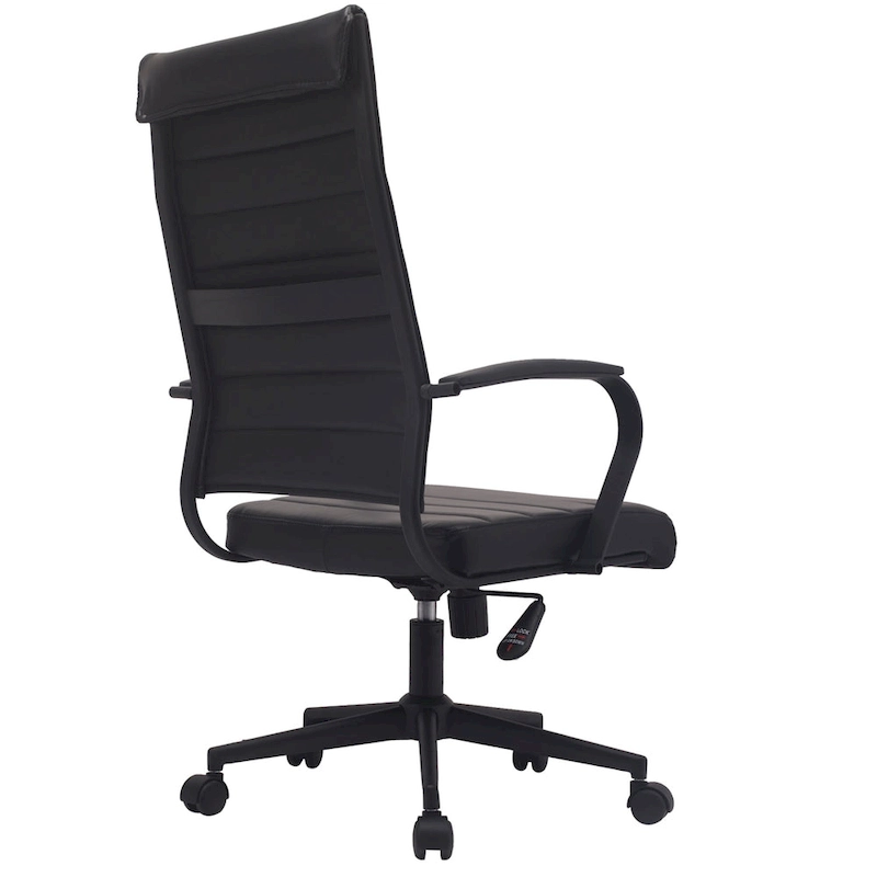 Modern Ergonomic Office Chair: Mid Back, PU Leather, Arms, Tilt, Adjustable Height, Wheels, Swivel