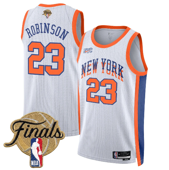 New York Knicks 23-24 City Mitchell Robinson 23 2026 Finals jersey