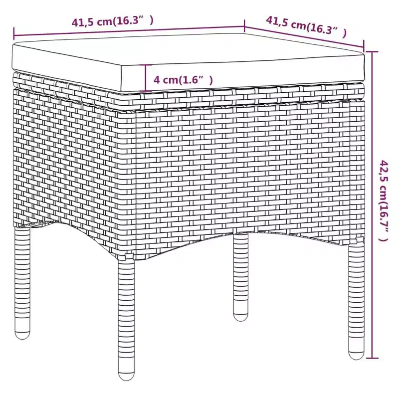 vidaXL Bistro Set Patio Table and Chair Set Poly Rattan and Tempered Glass
