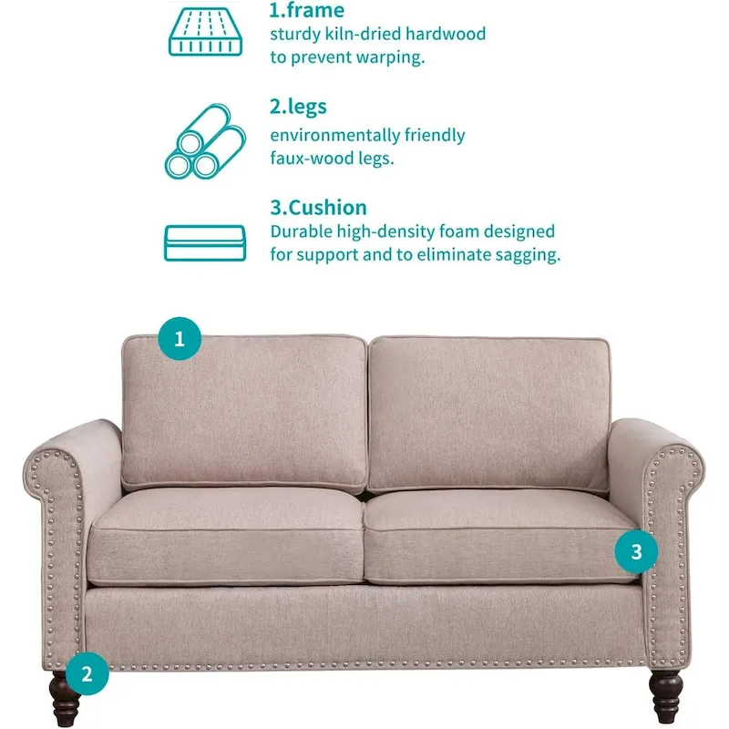 Mixoy Modern Sofa, Loveseat