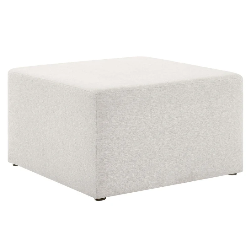 Callum 17/28 Square Woven Heathered Fabric Upholstered Ottoman
